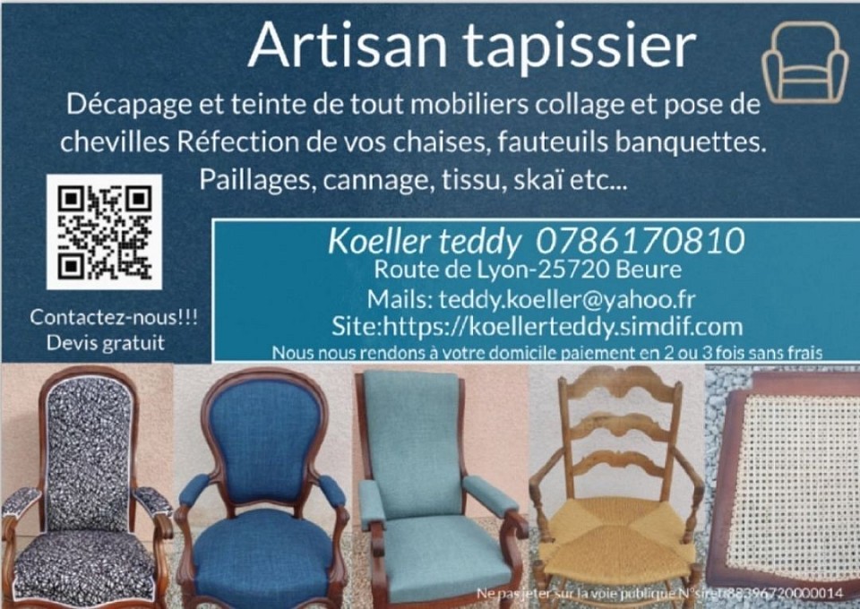 Koeller tapissier tél :0786170810